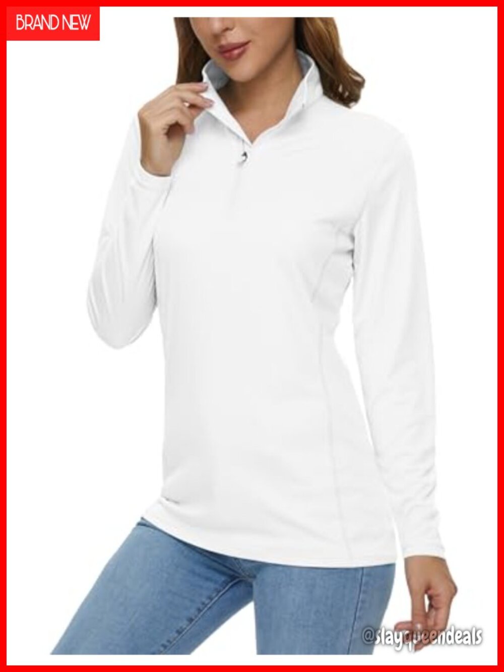 Women's UPF50+ 1/4 Zip Long Sleeve Quick Dry Hiking Athletic Shirt